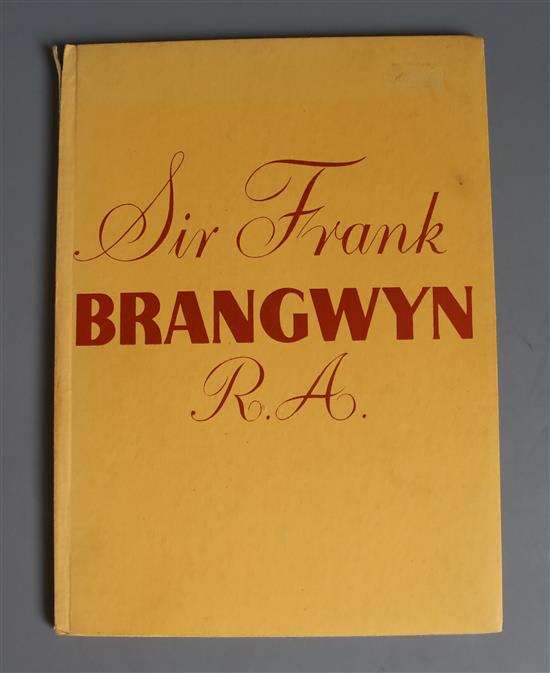 Bunt, Cyril G.E. - Sir Frank Brangwyn, qto, yellow boards, with 8 tipped-in coloured plates, Leigh-on-Sea, 1949,